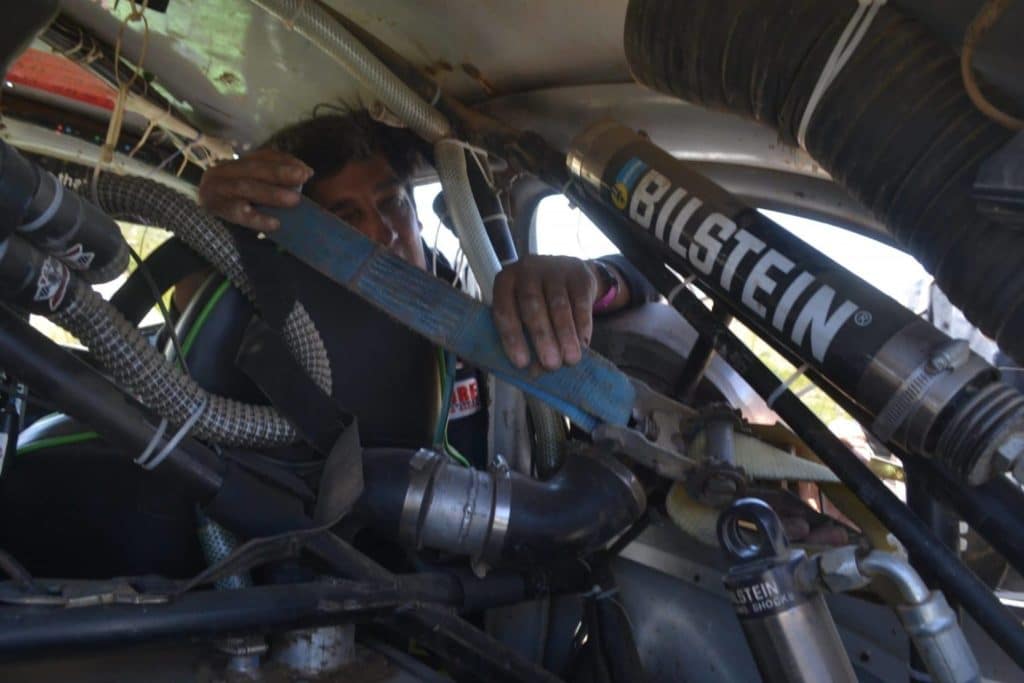 Interior racing cab of a VW Bettle.