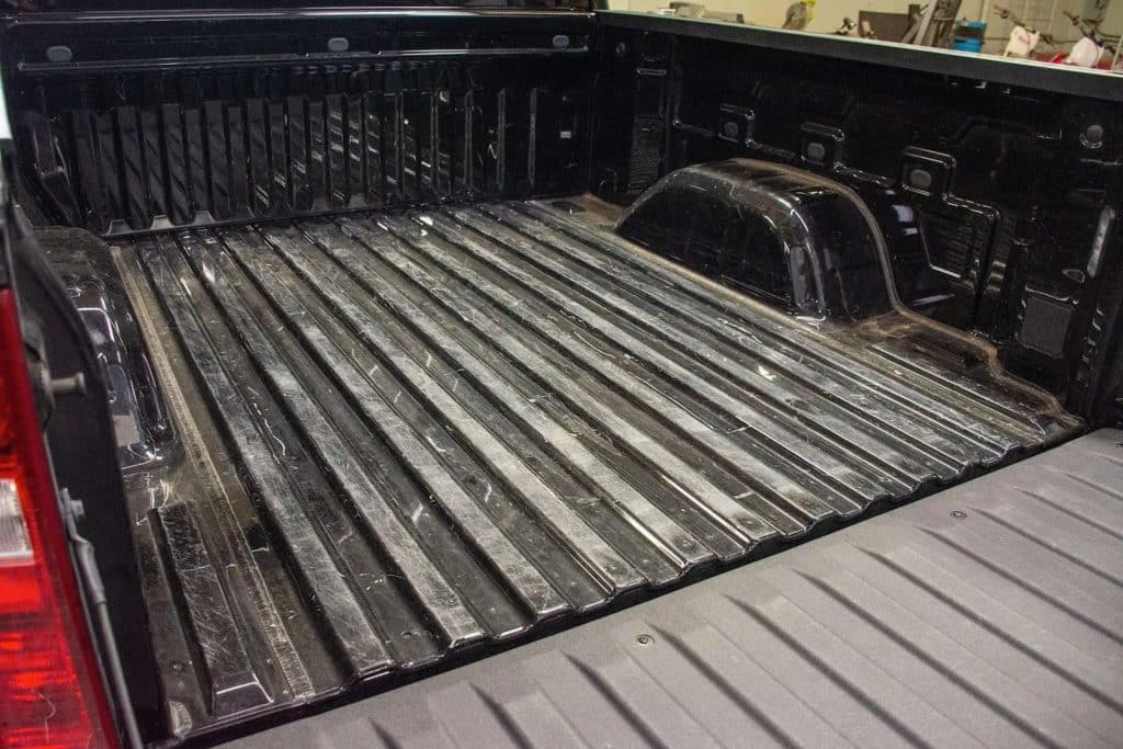 A scratched up bed liner.