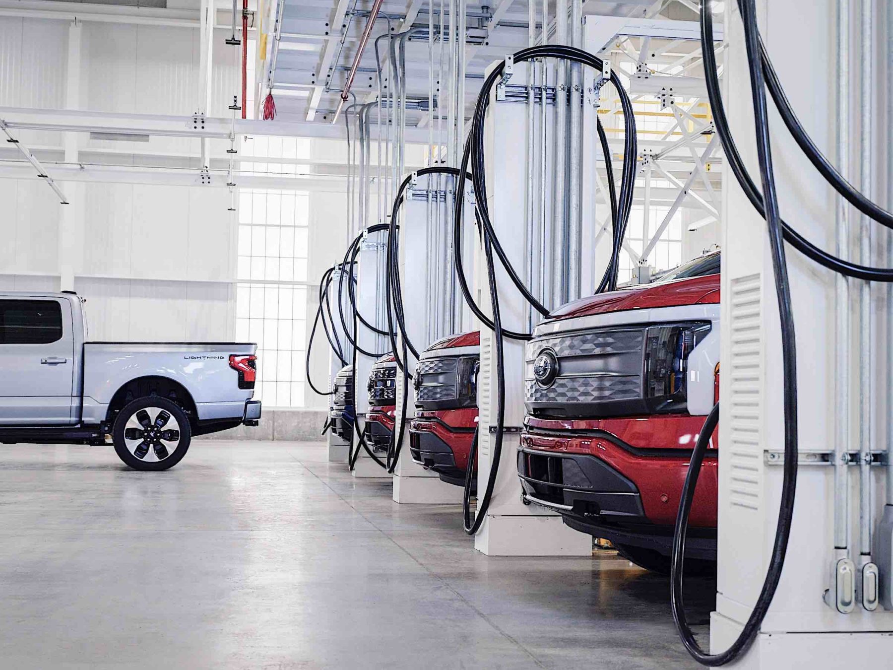 A factory creating a Ford F-150 assembly line.