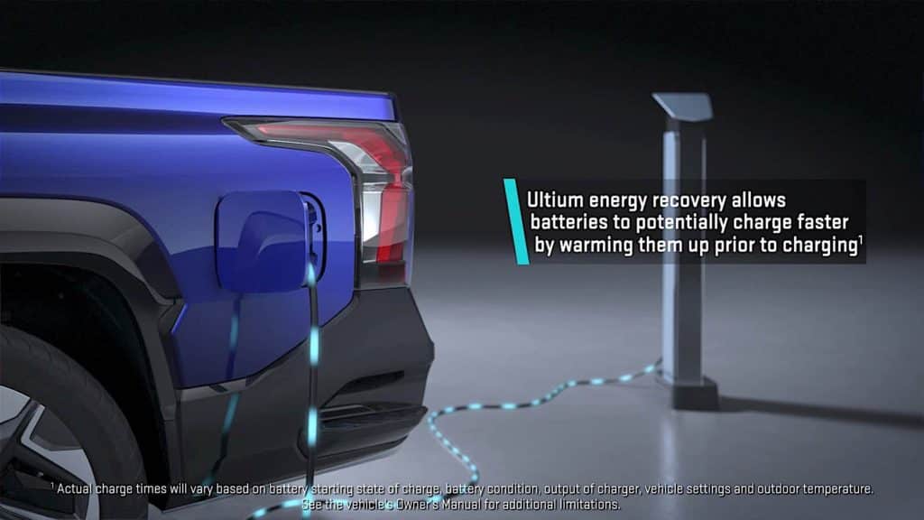 Charging port of a Hummer EV