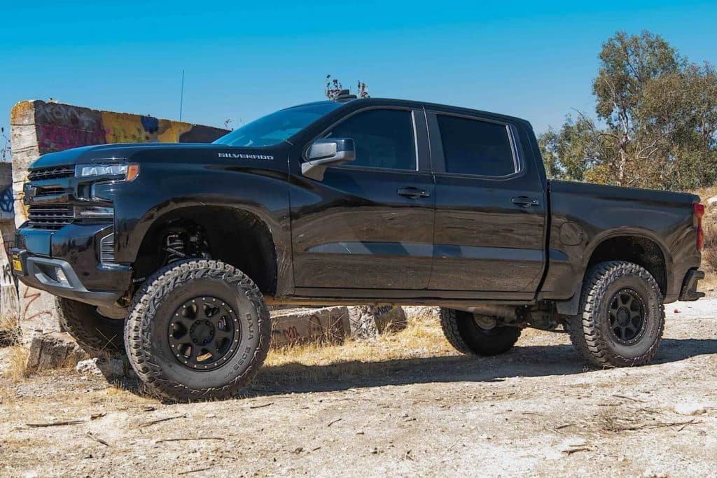 A 2019 chevrolet Silverado on the dirt.