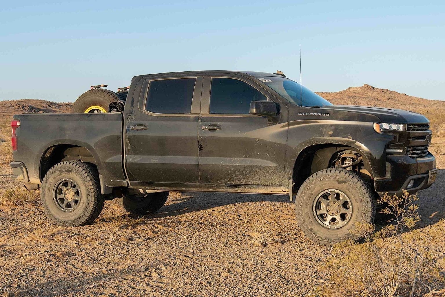 A 2019 Chevrolet Silverado in the desert.