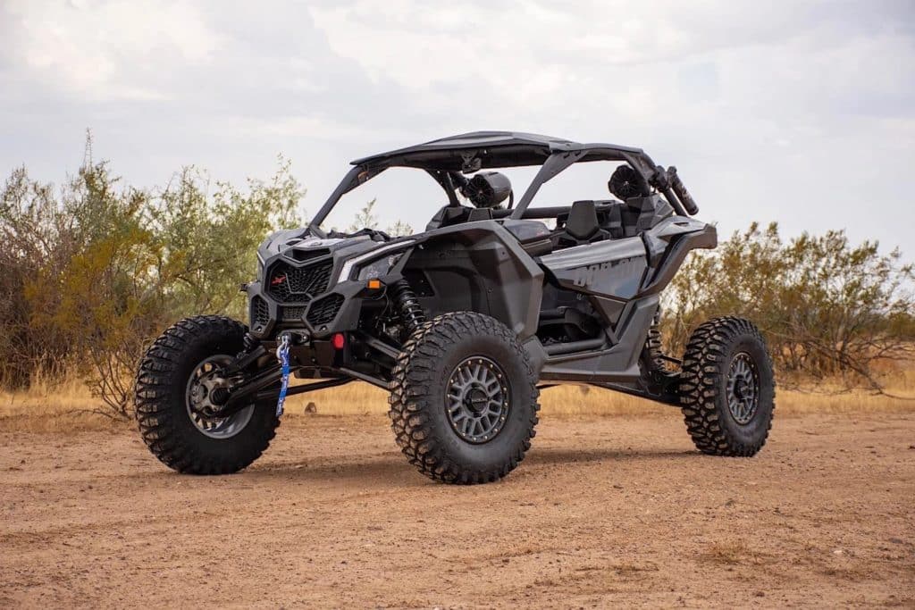 A UTV on dirt terrain.