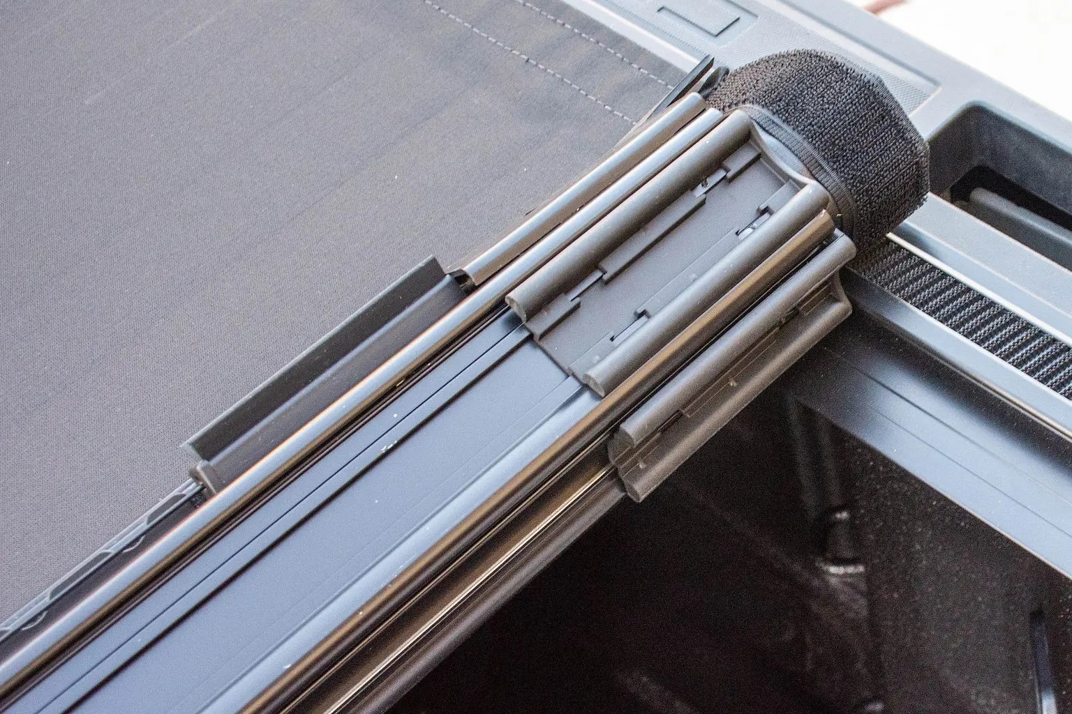Truck gear by line-x truck bed cover.