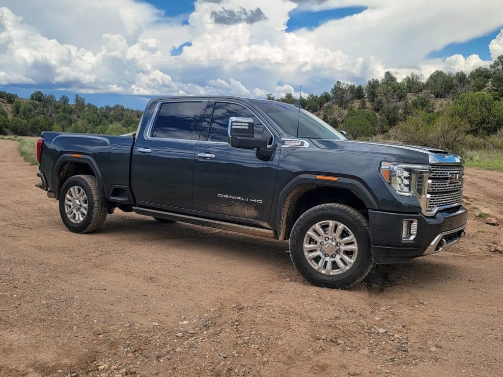 A truck in the wilderness.