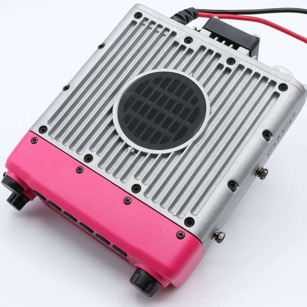 A pink Rugged M1 Radio.