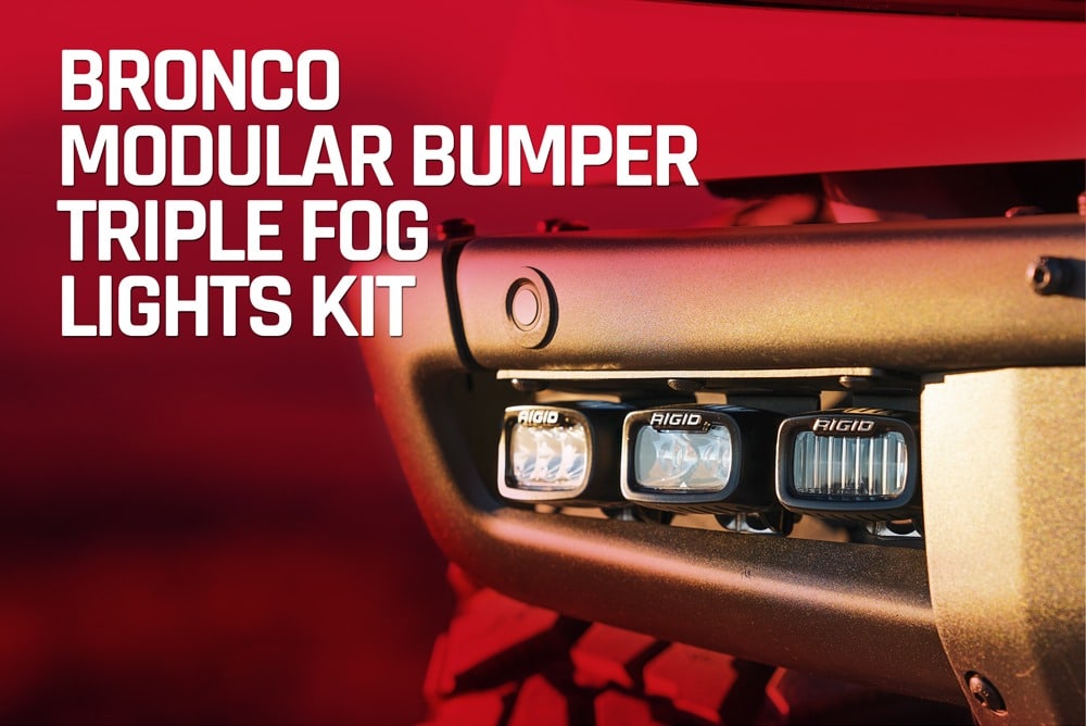 Bronco Modular Bumper Triple Fog Lights Kit