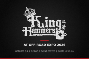 King of the Hammers logo on a dark background with the text At Off-Road Expo 2026, October 3-4, OC Fair & Event Center, Costa Mesa, CA
